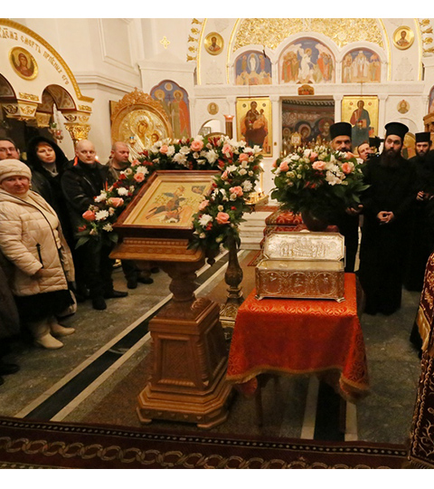 С 7 по 8 ноября в Полоцкой обители пребывала десница великомученика Димитрия Солунского