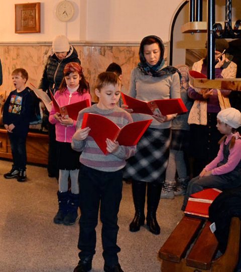 Детская литургия в Свято-Никольском мужском монастыре Гомельской епархии
