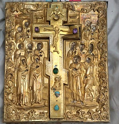 В Крестовоздвиженском монастыре Нижнего Новгорода найдена уникальная икона с крестом-реликварием и мощами святых