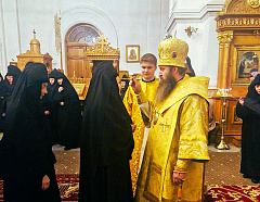 В канун Недели о блудном сыне в Полоцком монастыре архиереи Белорусского Экзархата совершили всенощное бдение