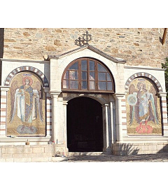 На Афоне освятили мозаичные образы, созданные мастерами Свято-Елисаветинского монастыря