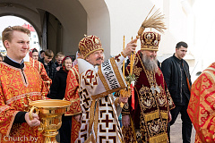 Патриарший Экзарх всея Беларуси поздравил насельников Жировичского Успенского монастыря с праздником Пасхи Христовой