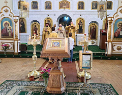 Воскресное богослужение в Свято-Троицком Марковом мужском монастыре города Витебска