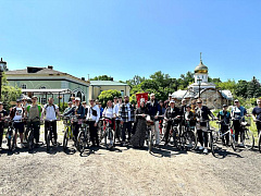 В Мироносицком монастыре начался молодежный велопробег по городу Бобруйску
