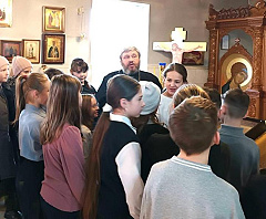 В домовом храме Спасской обители Кобрина проведен классный час, посвященный 850-летию преставления преподобной Евфросинии Полоцкой