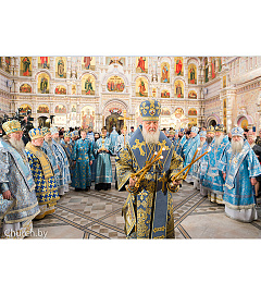 В праздник Покрова Пресвятой Богородицы Святейший Патриарх Кирилл совершил чин великого освящения храма-памятника в честь всех святых в городе Минске