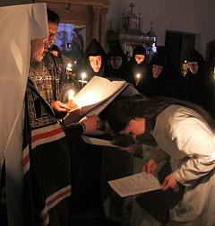 Вечером 20 марта Патриарший Экзарх совершил иноческие постриги в Спасо-Евфросиниевском ставропигиальном женском монастыре города Полоцка