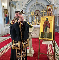 Епископ Серафим освятил икону святого благоверного Александра Невского в одноименном соборе Мироносицкого монастыря Бобруйска