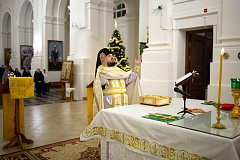 В Юровичском мужском монастыре игумен Авксентий (Абражей) возглавил Рождественские богослужения