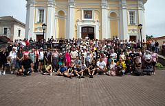 Участники 10-го велосипедного крестного хода Туровской епархии, посвященного Дню семьи, посетили Юровичский мужской монастырь